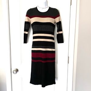 NY&Co 3/4-sleeve striped sweater dress Size S EUC